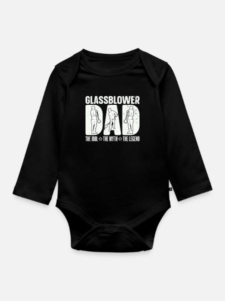 Glassblower Dad The Idol The Myth The Glassworker - Organic Longsleeve Baby Bodysuit - black