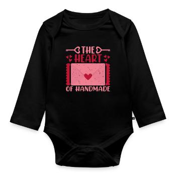 Idée cadeau d’artiste d’artisanat de cartes - Body Bébé bio manches longues - noir - Devant