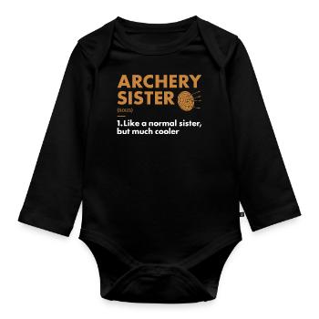 Sport Sister Archery - Organic Longsleeve Baby Bodysuit - black - Front