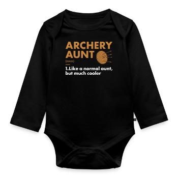 Sport Aunt Archery - Organic Longsleeve Baby Bodysuit - black - Front