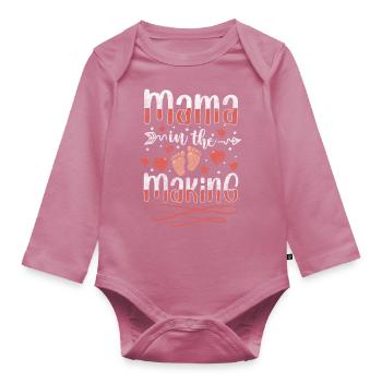 Baby Mom Offspring Belly - Organic Longsleeve Baby Bodysuit - mauve - Front