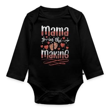 Bébé Maman Progéniture Ventre - Body Bébé bio manches longues - noir - Devant