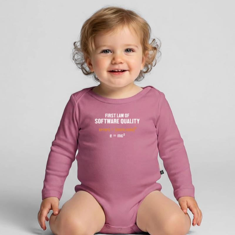 First Law of Software Quality Developer Coder Baby Bio-Langarm-Body