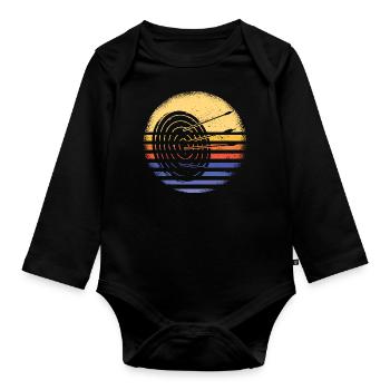 Sport Retro Sunset Archery - Organic Longsleeve Baby Bodysuit - black - Front