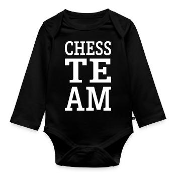 Chess Team - Organic Longsleeve Baby Bodysuit - black - Front
