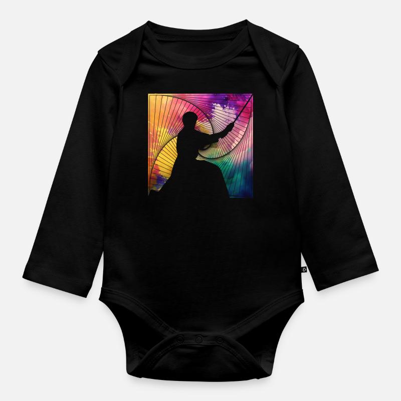Aïkido - Body Bébé bio manches longues - noir