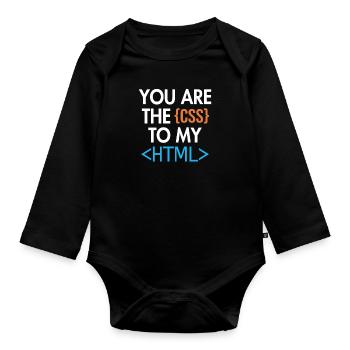 Vous êtes le CSS de mon HTML Developer Coder - Body Bébé bio manches longues - noir - Devant