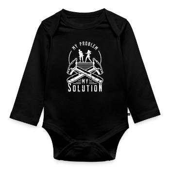 Sheet Metal Worker My Problem My Pictogram Dad Mom - Organic Longsleeve Baby Bodysuit - black - Front
