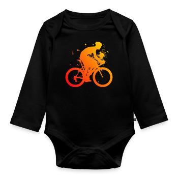 Hommes Femmes Cyclisme sur route Cyclistes sur route - Body Bébé bio manches longues - noir - Devant