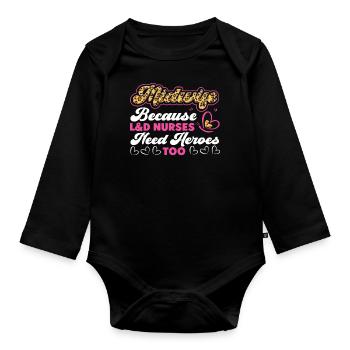 Nurse Midwife Birth Worker Midwife - Organic Longsleeve Baby Bodysuit - black - Front