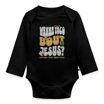 Taco - Organic Longsleeve Baby Bodysuit - black - Front