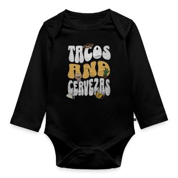 Taco - Organic Longsleeve Baby Bodysuit - black - Front