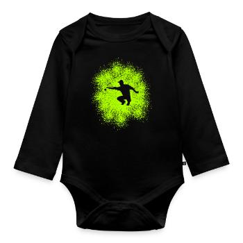 Pétanque Profi - Perfekter Wurf mit der Boulekugel - Baby Bio-Langarm-Body - Schwarz - Vorne