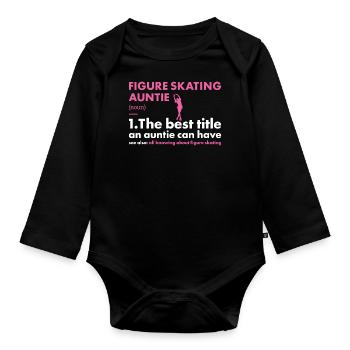 Sport Auntie Figure Skating - Baby Bio-Langarm-Body - Schwarz - Vorne
