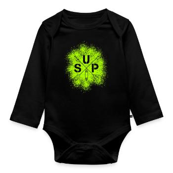 Stand Up Paddle SUP Board Standup Paddling - Body Bébé bio manches longues - noir - Devant