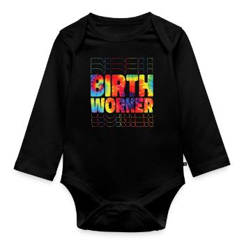 LD Labour And Delivery Nurse - Organic Longsleeve Baby Bodysuit - black - Front