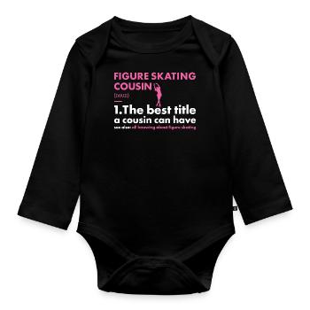 Sport Cousin Figure Skating - Baby Bio-Langarm-Body - Schwarz - Vorne