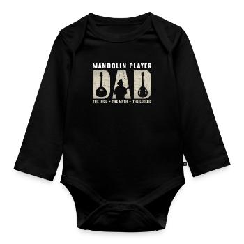 Joueur de mandoline Papa L’idole La musique Bluegrass - Body Bébé bio manches longues - noir - Devant
