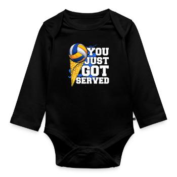 You Just Got Served Volleyball Player Volleyball - Organic Longsleeve Baby Bodysuit - black - Front