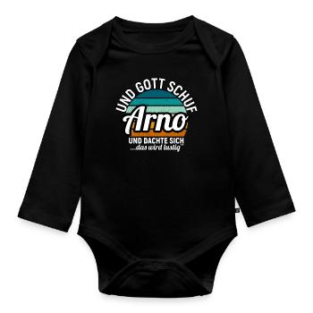 Arthur - Baby Bio-Langarm-Body - Schwarz - Vorne