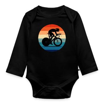 Road Bike Road Bike Road Cycling Road Cyclist - Organic Longsleeve Baby Bodysuit - black - Front