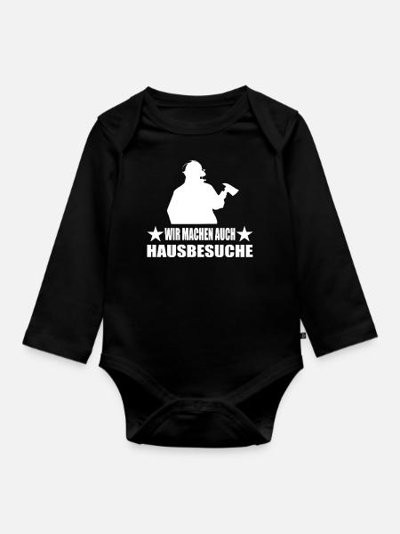 Feuerwehr - Baby Bio-Langarm-Body - Schwarz