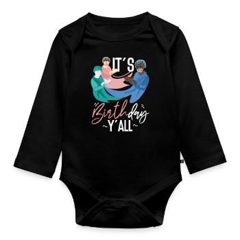 LD Labour And Delivery Nurse - Organic Longsleeve Baby Bodysuit - black - Front