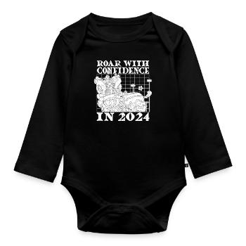 Jahr Des Drachen 2024 - Baby Bio-Langarm-Body - Schwarz - Vorne