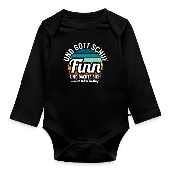 Frank - Baby Bio-Langarm-Body - Schwarz - Vorne