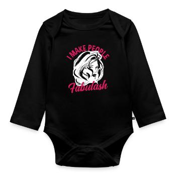 Lustiges Make Up Artist Maskenbildner Geschenk - Baby Bio-Langarm-Body - Schwarz - Vorne