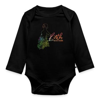 LD Labour And Delivery Nurse - Organic Longsleeve Baby Bodysuit - black - Front