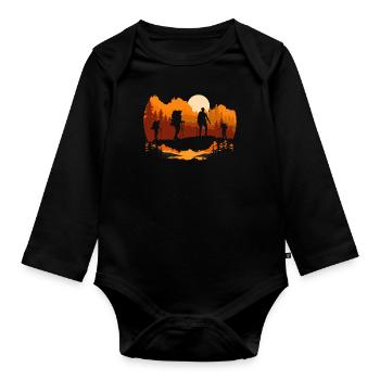 Cadeau de randonnée drôle - Body Bébé bio manches longues - noir - Devant