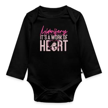 Infirmière sage-femme accoucheuse - Body Bébé bio manches longues - noir - Devant