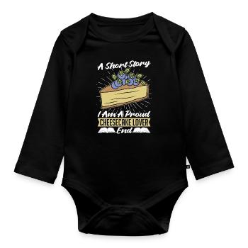 Cheesecake Lover A Short Story I Am A Cake Lover - Baby Bio-Langarm-Body - Schwarz - Vorne