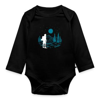 Cadeau de randonnée drôle - Body Bébé bio manches longues - noir - Devant