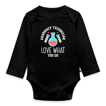 Apothecary Apothecary Apothecary Pharmacy Gift - Organic Longsleeve Baby Bodysuit - black - Front