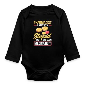 Apothecary Apothecary Apothecary Pharmacy Gift - Organic Longsleeve Baby Bodysuit - black - Front