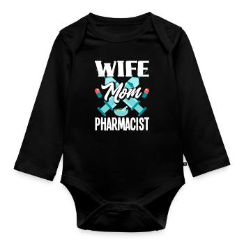 Apothecary Apothecary Apothecary Pharmacy Gift - Organic Longsleeve Baby Bodysuit - black - Front