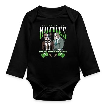 Sidehustle Homies - making money since 2023 - Organic Longsleeve Baby Bodysuit - black - Front