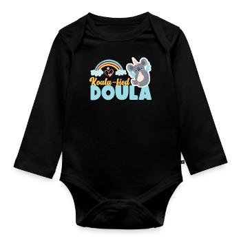 Doula accoucheuse Koala - Body Bébé bio manches longues - noir - Devant