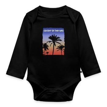 Cardiff By The Sea Urlaub bei Sonnenuntergang in Kalifornien - Baby Bio-Langarm-Body - Schwarz - Vorne
