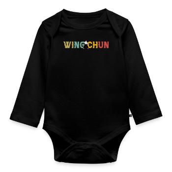 Wing Chun - Organic Longsleeve Baby Bodysuit - black - Front