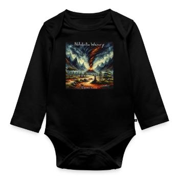 NW - Chaotic Calm - Organic Longsleeve Baby Bodysuit - black - Front