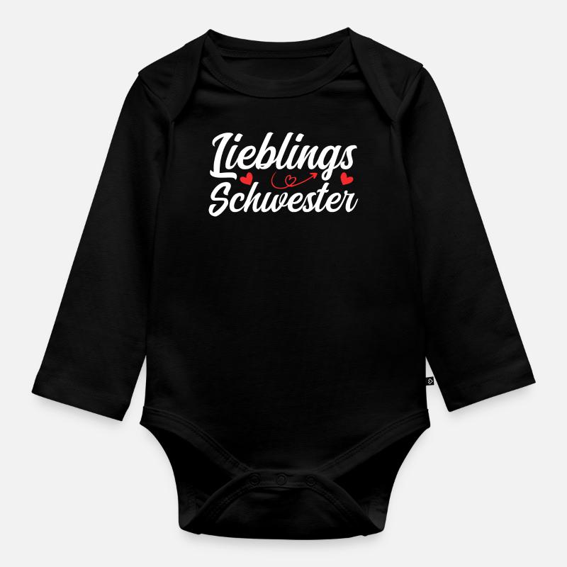 Lieblingsschwester Geschenk Geschenkidee Schwester - Baby Bio-Langarm-Body - Schwarz