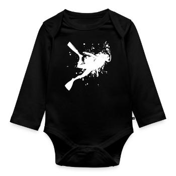 Plongeur Plongeur Femmes Plongée Plongée Sous-marine - Body Bébé bio manches longues - noir - Devant