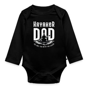 Kayaker Dad The Idol The Myth The Legend Kayaking - Organic Longsleeve Baby Bodysuit - black - Front