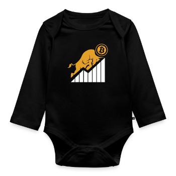 Blockchain Crypto Kryptowährung Crypto Trader - Baby Bio-Langarm-Body - Schwarz - Vorne