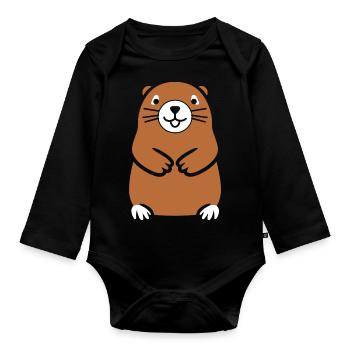 Simple Marmotte - Body Bébé bio manches longues - noir - Devant