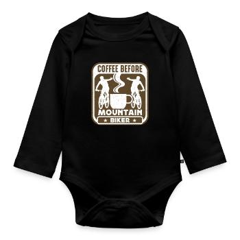 Mountain Biker Coffee Before Biker Coffee Lover - Baby Bio-Langarm-Body - Schwarz - Vorne