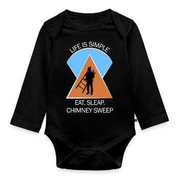 Chimney Sweep Chimney Sweep - Organic Longsleeve Baby Bodysuit - black - Front